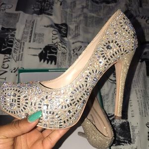 Lauren Larraine jeweled prom heels